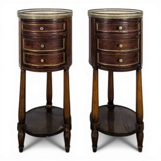 Louis XVI Bedside Tables with Gallery, Set of 2 For Sale