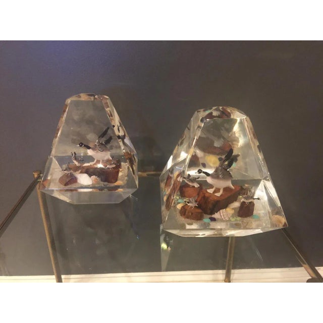 Mid-Century Modern 1970s Alessandro Albrizzi (Attributed) high End Lucite Diorama Obelisks - a Pair For Sale - Image 3 of 11