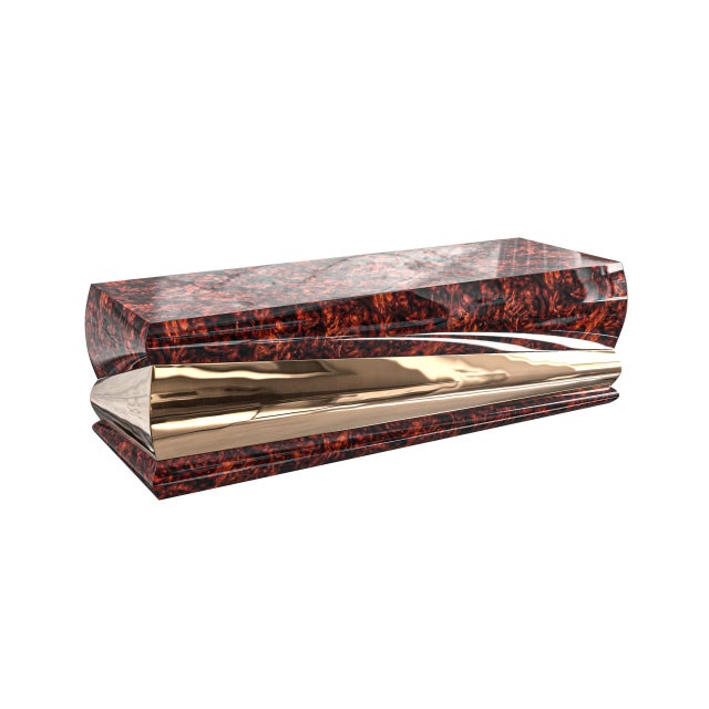 "Riccio" Coffee Table With Bronze and Burl Walnut, Hand Crafted Bizimyer Furniture. Unmatched. Unrivalled. Designed by...