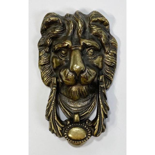English Brass Lion Door Knocker | Chairish