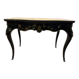 Louis XV Style Console Table in Blackened Wood For Sale