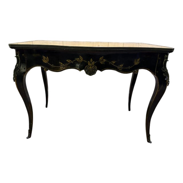 Louis XV Style Console Table in Blackened Wood For Sale