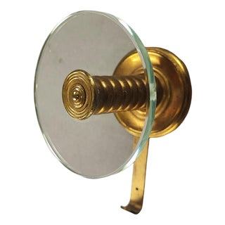 Glass and Brass Coat Hangers in the style of Fontana Arte, Italy, 1950s, Set of 4 For Sale