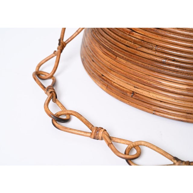 Mid-Century French Riviera Hanging Lamp in Bamboo and Rattan, 1960s For Sale - Image 18 of 18