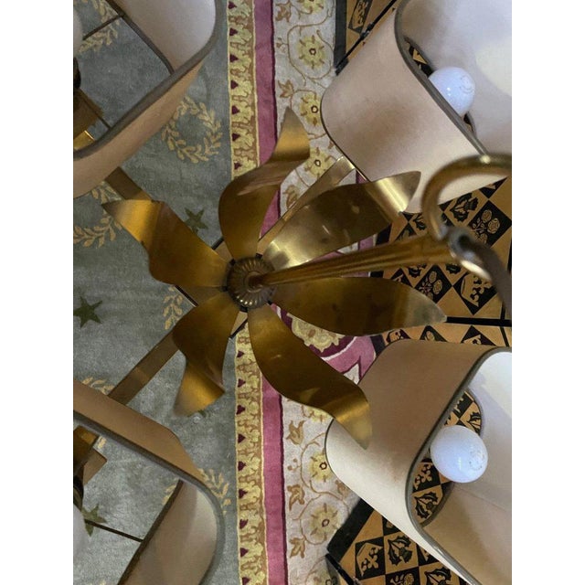 20th Century Brass Chandelier, 1970s For Sale - Image 6 of 8
