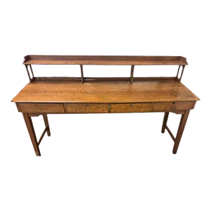 Monumental Antique Arts and Crafts Quarter Sawn Oak Railroad Ticket Counter 8 Feet Wide and 5 Feet Tall - Circa 1900