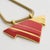 Metal Lanvin Gilded Serpentine Chain Necklace with Enamel Medallion For Sale - Image 7 of 10