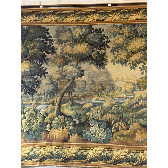 Monumental French Aubusson-Style Verdure Tapestry by Les Tapisseries d’Halluin For Sale - Image 14 of 18