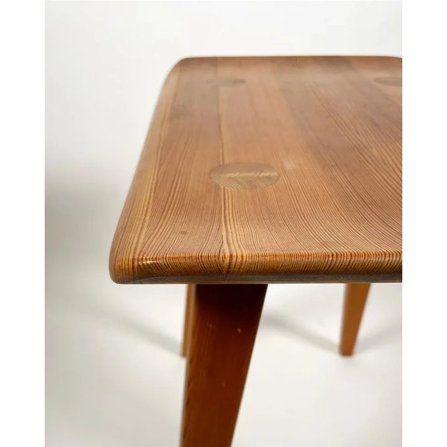 Beige Vintage Swedish Pine Stool Model Visingsö by Carl Malmsten for Karl Andersson & Söner, 1970s For Sale - Image 8 of 13