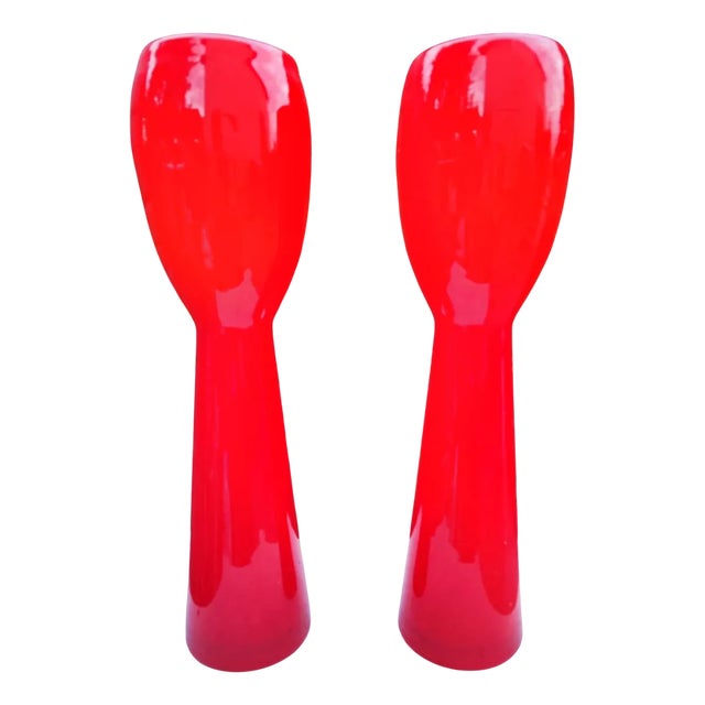 Vintage Vase in Red Glass, 1970s For Sale