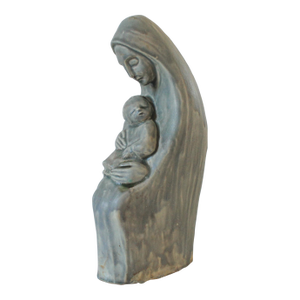 Vintage Modernist Studio Art Pottery Jesus & Mary Sculpture