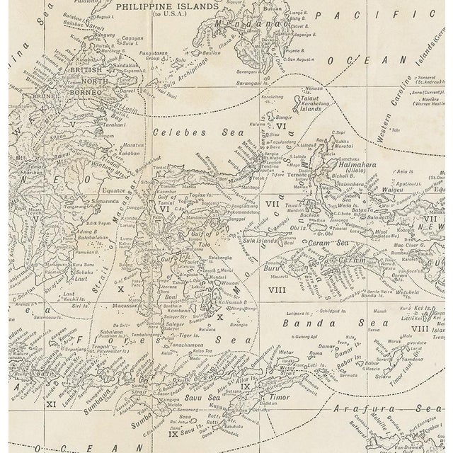 Antique Map of the Malay Archipelago by Walker, 1911 For Sale - Image 4 of 5