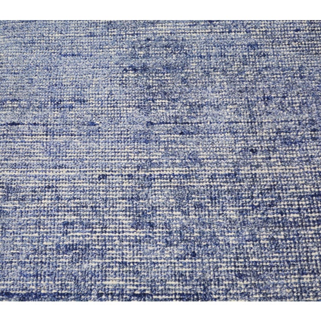 2000 - 2009 Modern Indian Handloom Wool/Bamboo Rug, 9'x12' For Sale - Image 5 of 6