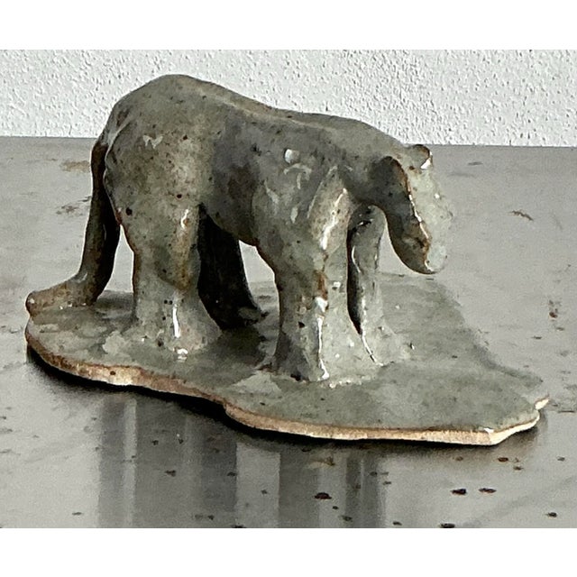 Vintage Boho Glazed Ceramic Tiger For Sale In West Palm - Image 6 of 9