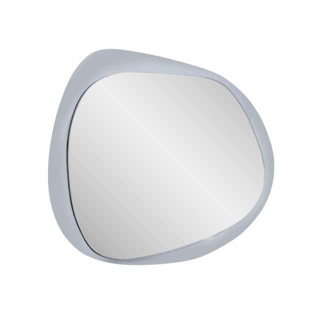 Gray Ahrends Asymmetrical Mirror with Gray Glass Framing For Sale - Image 8 of 11