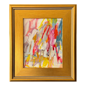 Framed Abstract Mixed-Media Painting