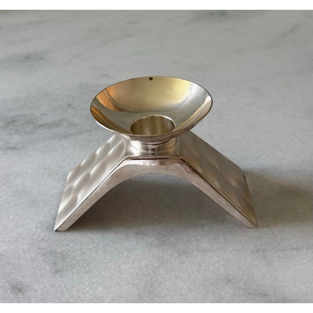 Mid-Century Modern Vintage WMF Ikora Silver Plated Candle Holder For Sale - Image 3 of 8