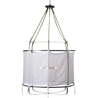 French Laundry Linen Chandelier For Sale