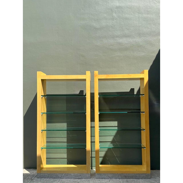 Karl Springer Vintage Maple and Chrome Etagere After Karl Springer - A Pair For Sale - Image 4 of 13