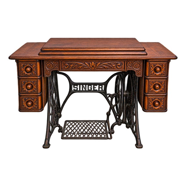 Antique Singer Sewing Machine -W/ Cabinet For Sale