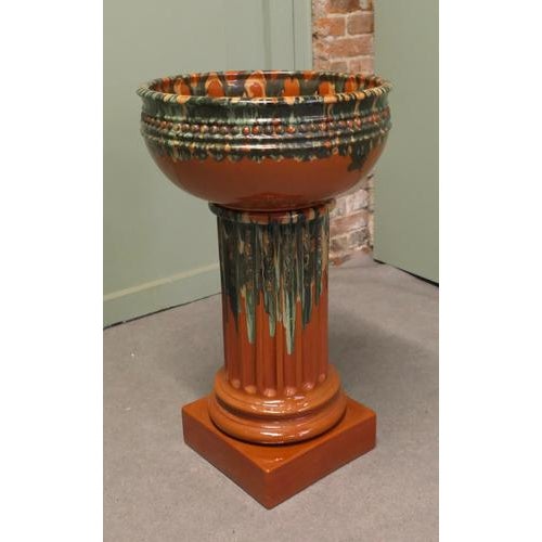 French Arts and Crafts Glazed Terracotta Jardiniere, 1960s For Sale - Image 3 of 8