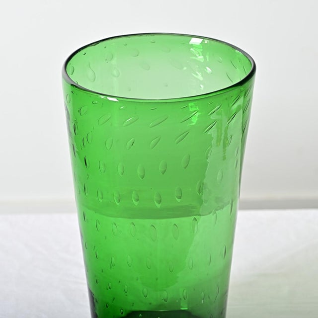 Glass English 19th Century Large Green Glass Vase For Sale - Image 7 of 10