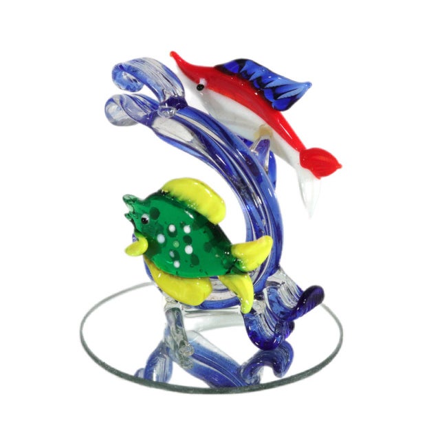 1970s Vintage Italian Murano Glass Fish Figures-a Set of Six For Sale - Image 5 of 18