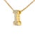 Contemporary 10K Yellow Gold Diamond Accent "I" Initial Bubble Pendant Necklace For Sale - Image 3 of 5