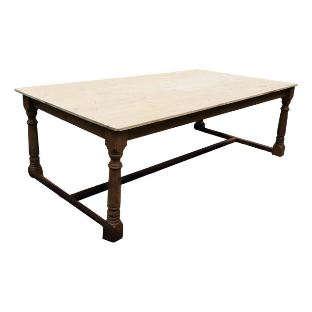 Large Farmhouse Pine Table, 1970s For Sale