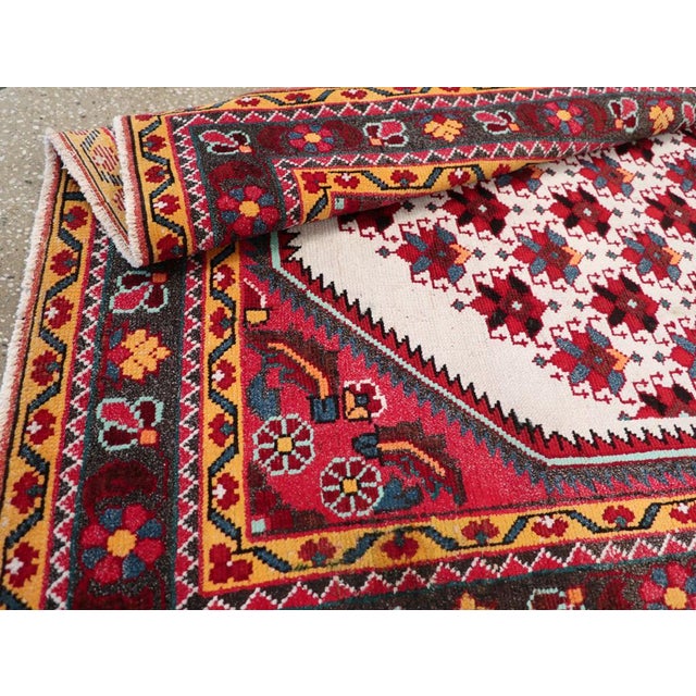 Beige Galerie Shabab Collection Late 20th Century Handmade Persian Malayer Throw Rug For Sale - Image 8 of 8