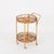 Wood French Riviera Round Serving Bar Cart in Rattan and Wicker, Italy, 1960s For Sale - Image 7 of 11