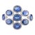 18k White Gold Blue Sapphire Contemporary Cocktail Ring Size 6 For Sale