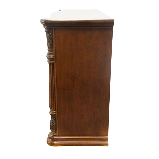 Kevin Charles Cherry Contemporary Traditional Empire Style 68" Double Dresser For Sale - Image 10 of 12