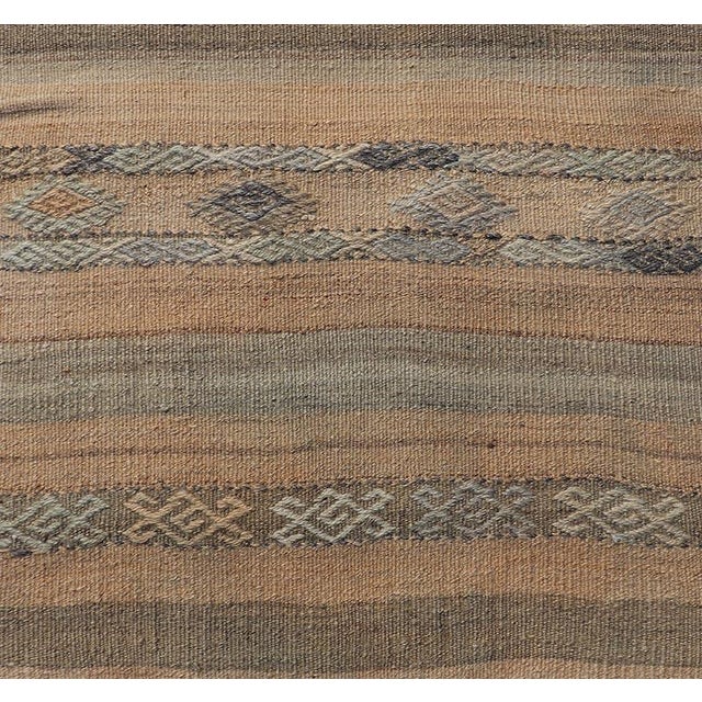 Vintage Turkish Kilim Runner With Earthy Tones and Intricate Geometric Designs 2'6 X 6'8 For Sale - Image 4 of 10