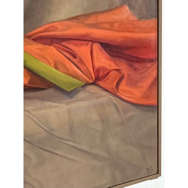 Late 20th Century Vintage Monumental Original Oil Painting of Iris For Sale - Image 5 of 12