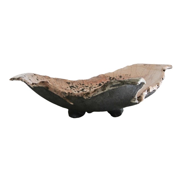 Vintage Hand Built Footed Bowl For Sale