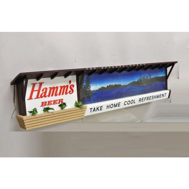 Modern Large 77" Vintage Hamm's Beer Lakeside Plastics Advertising Hanging Lighted Sign For Sale - Image 3 of 13