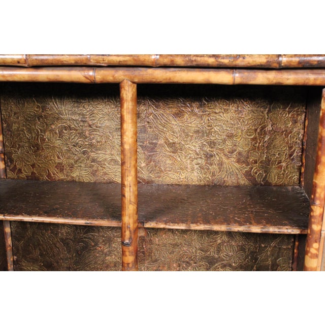 Wood Aesthetic Movement Bamboo and Lacquer Bookcase For Sale - Image 7 of 10