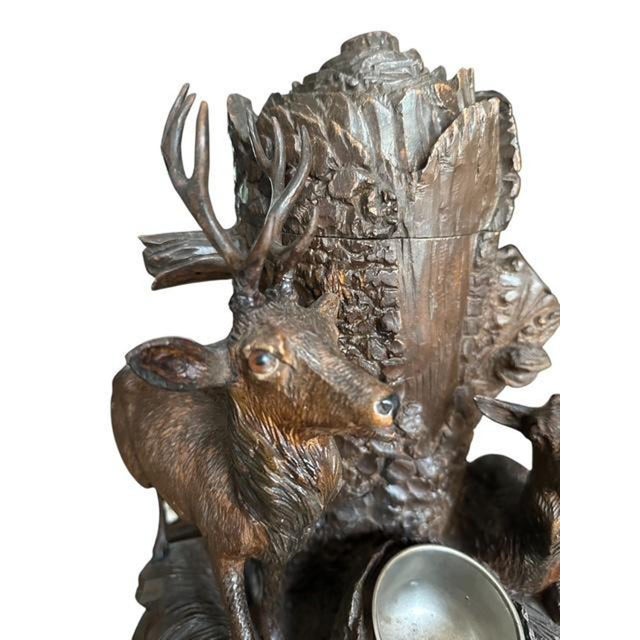 Antique Black Forest Carved Wood Humidor Cigar Box, Deer Stag Carving ...