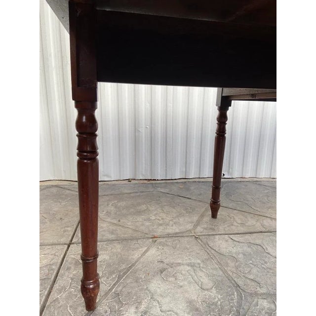 Late 19th Century Antique English Edwardian Mahogany Drop Leaf Table For Sale - Image 5 of 11