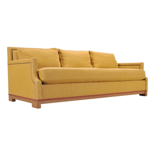 Holly Hunt for Studio H George v Sofa in Goldenrod Fabric For Sale