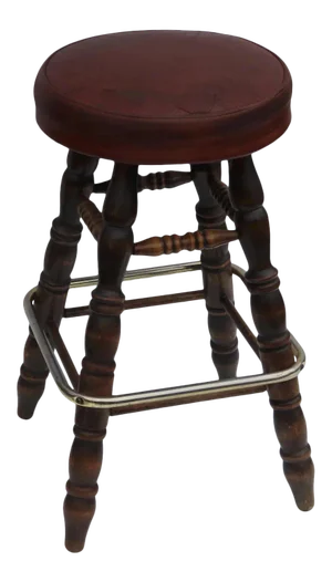 Vintage 1950's Bar Stool Leather Seat