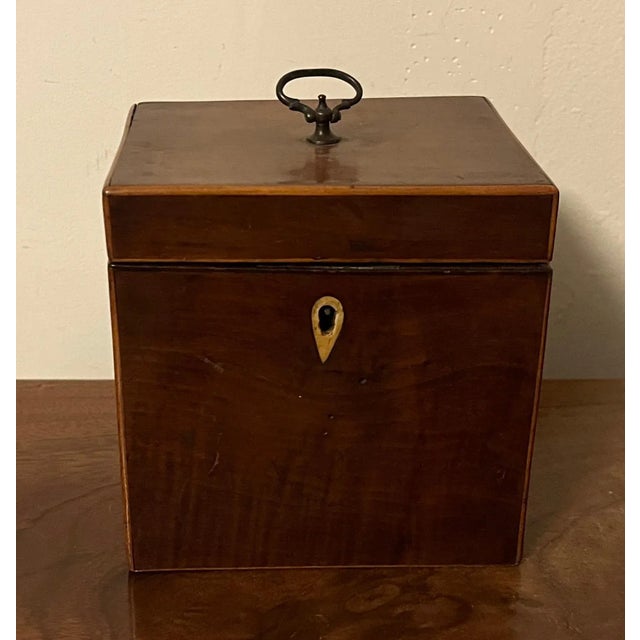 Small Antique 18th Century George III Mahogany Tea Caddy For Sale - Image 12 of 12