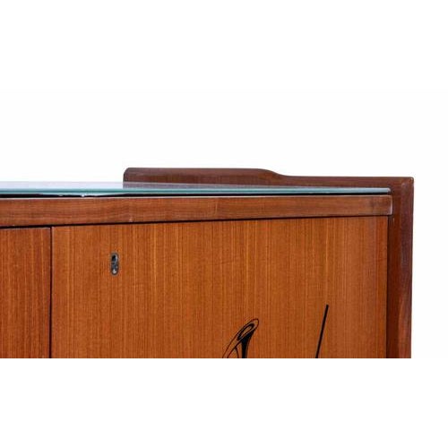 Vintage Italian Sideboard with Glass Top, Mid-20th Century For Sale - Image 4 of 15