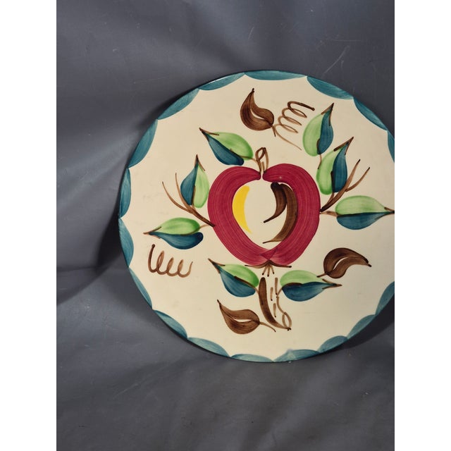 Vintage Purinton Slip Ware Apple Pattern 12'' Platter For Sale - Image 4 of 10
