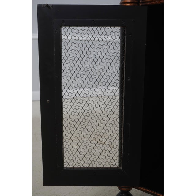 1980s Ardley Hall Ebony & Gold Grill Front Console Cabinet For Sale - Image 5 of 18