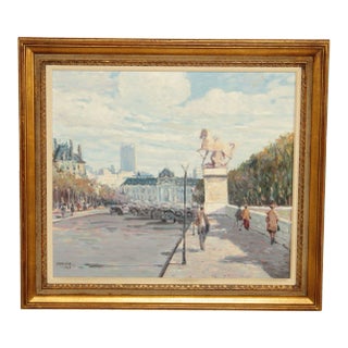 Late 20th C. Impressionist Style 'Paris' Street Scene by George Malva For Sale