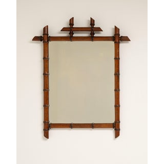 Faux Bamboo Wall Mirror, Antique, France, Circa 1900 For Sale