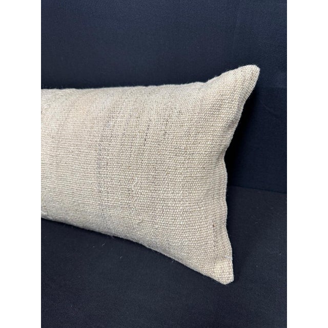 Turkish Hemp Pillow Cushion Natural Beige Cushion Cover 12x46 For Sale - Image 4 of 4