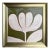 Original Tulip Flower Painting in Brushed Gold Frame, Oil on Canvas, 14.5" X 14.5" by Tatiana Duperault For Sale